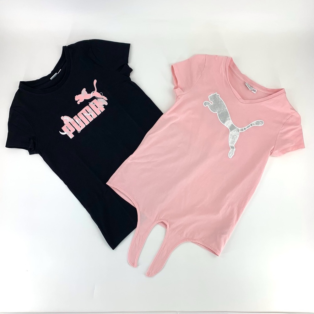 Puma Girls' Set of Two Short Sleeve T-Shirts, XL (14/16)